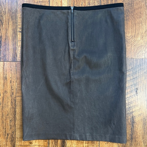 A.L.C. Brown Leather Skirt 10 (Fits 4-8) - Picture 4 of 9